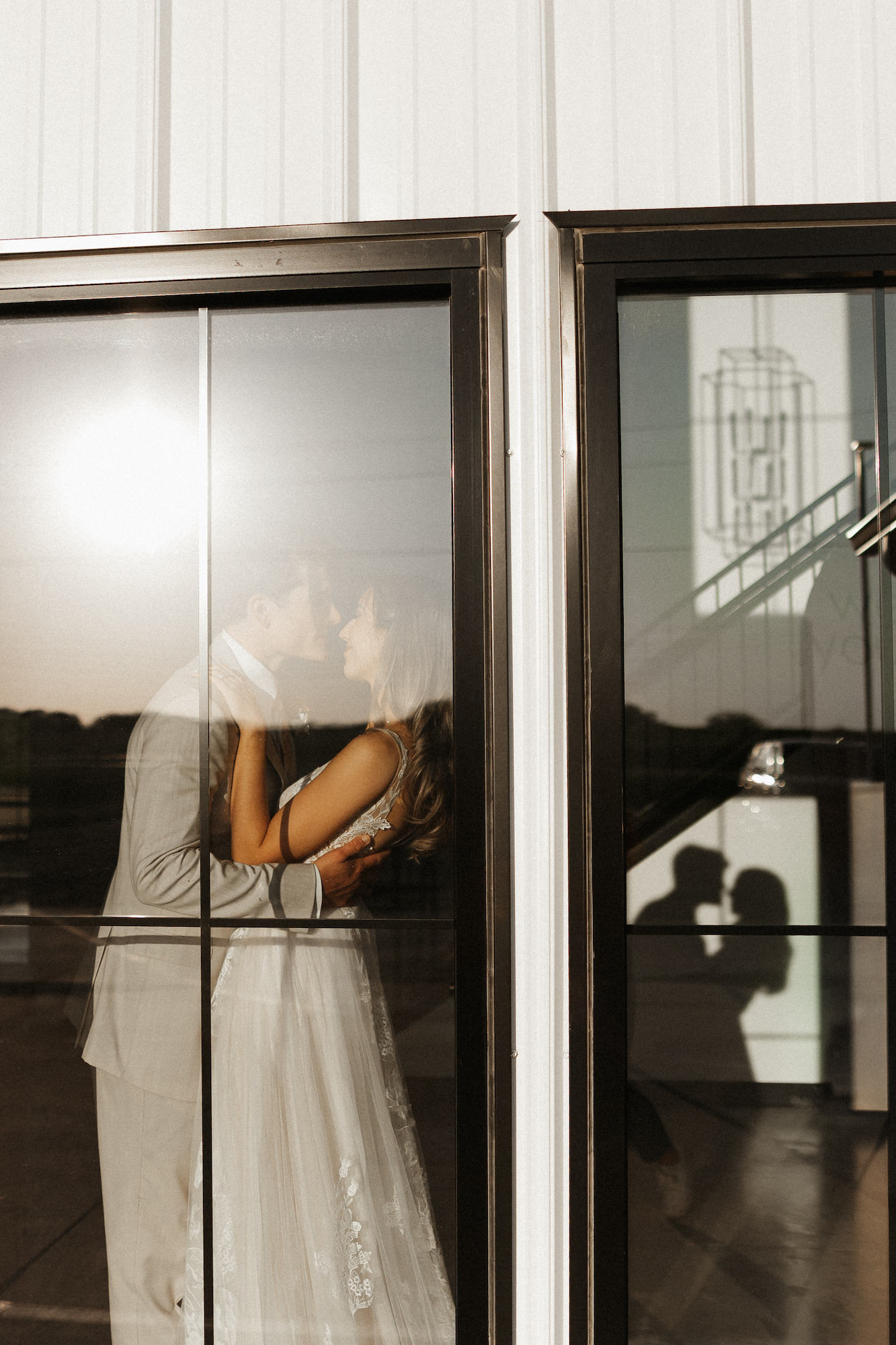 bride and groom inside venue
