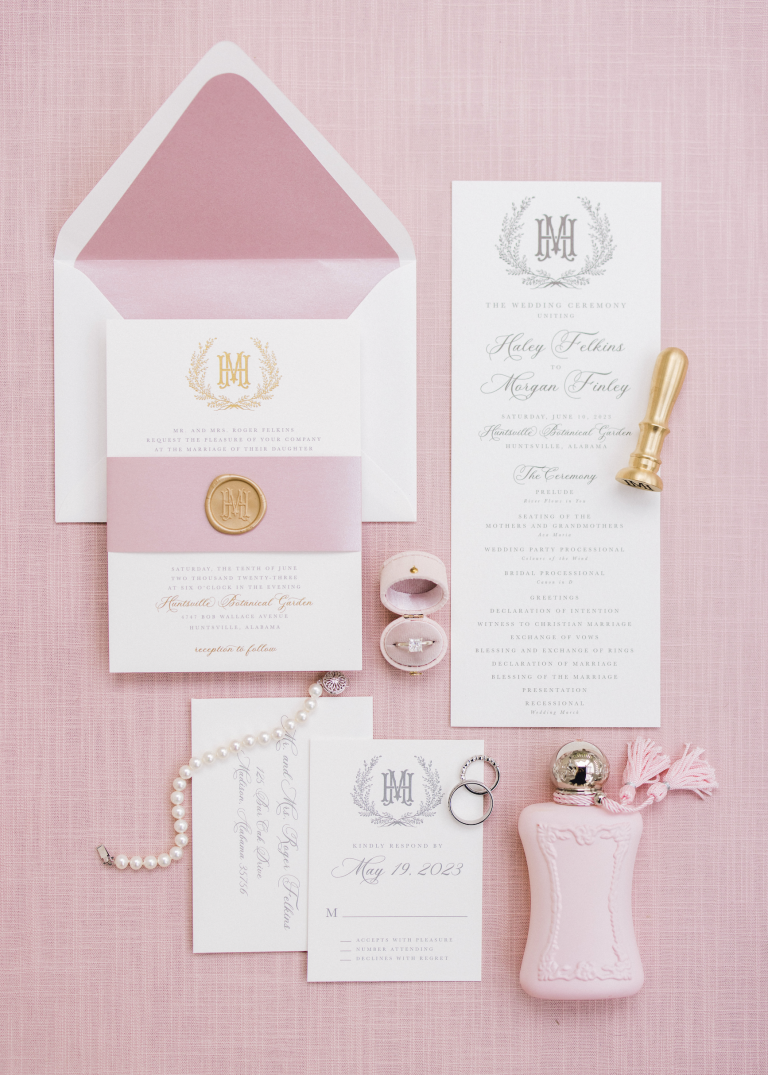 Stationery for Wedding at Huntsville Botanical Garden