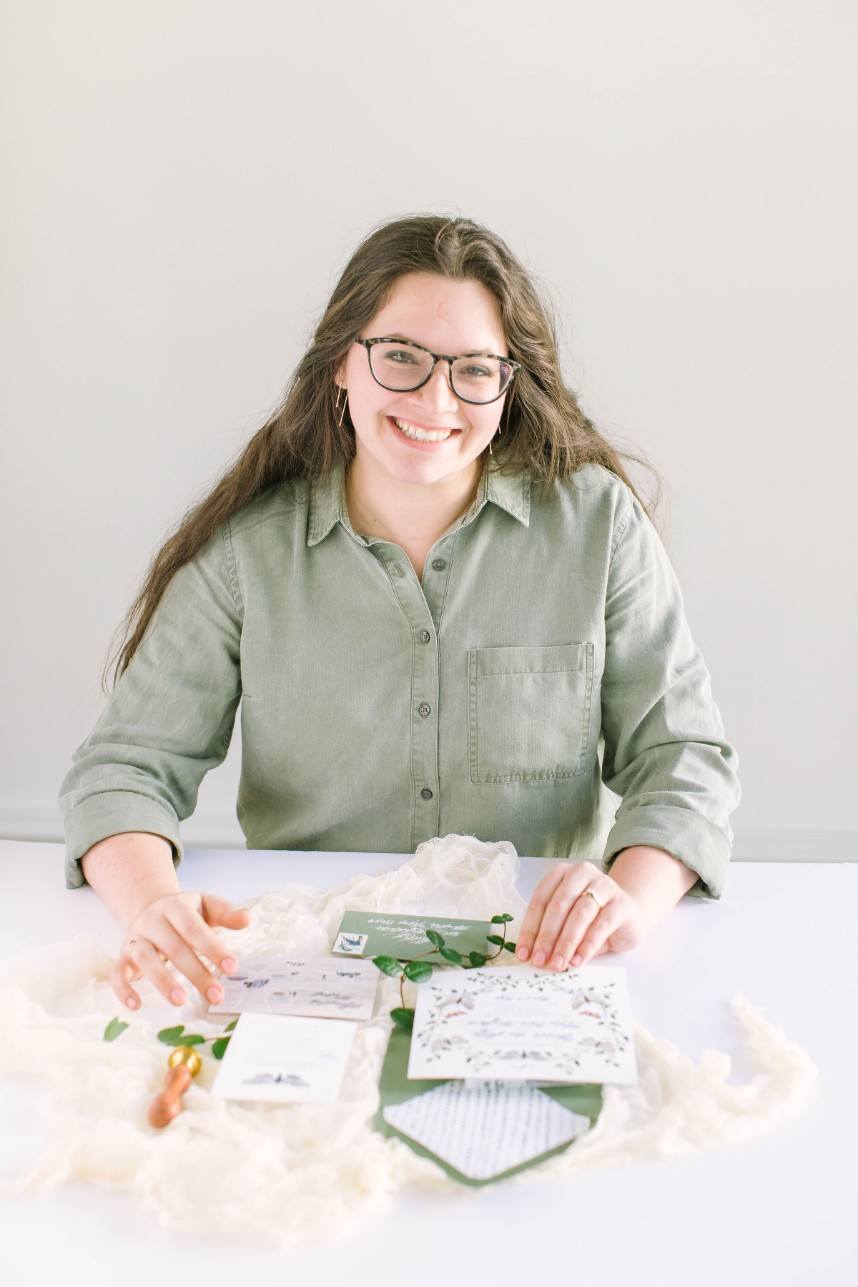rachel tieken houston invitation designer half moon lettering