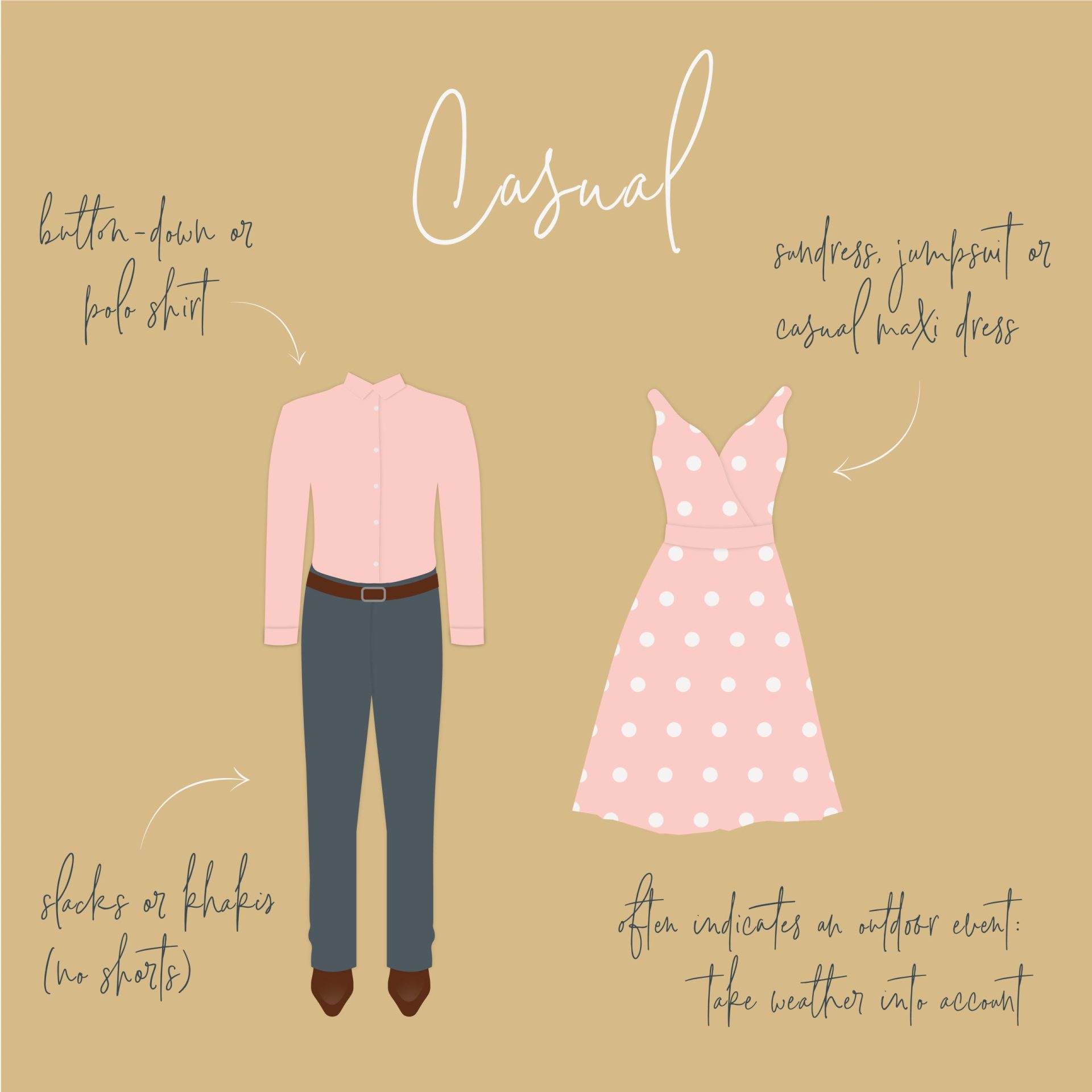 casual wedding dress code