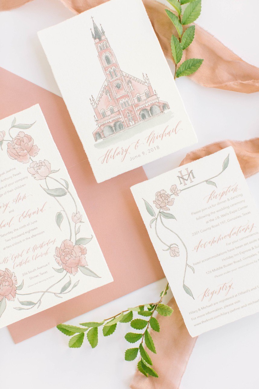 invitations by houston invitation designer half moon lettering