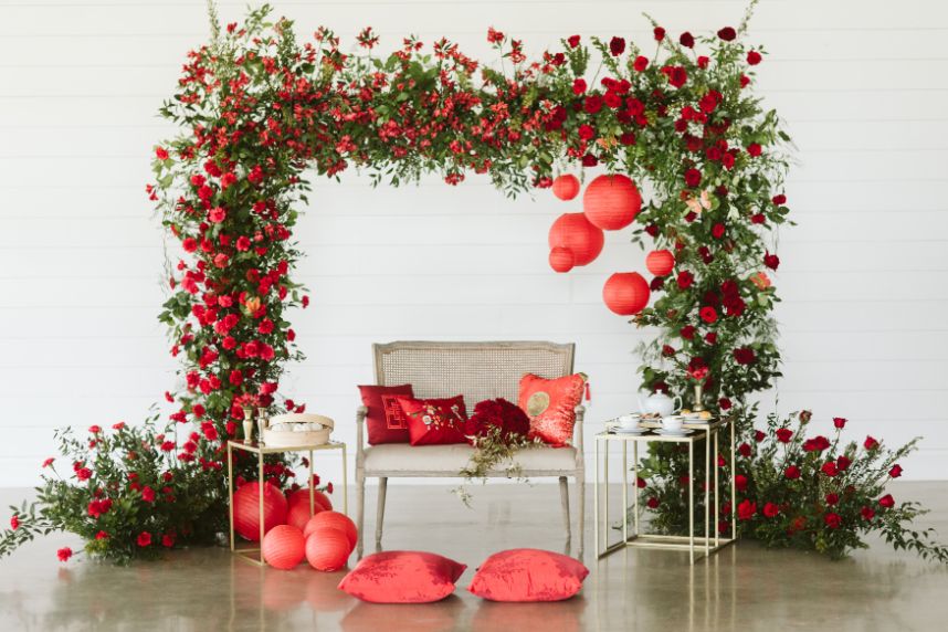 red chinese wedding altar