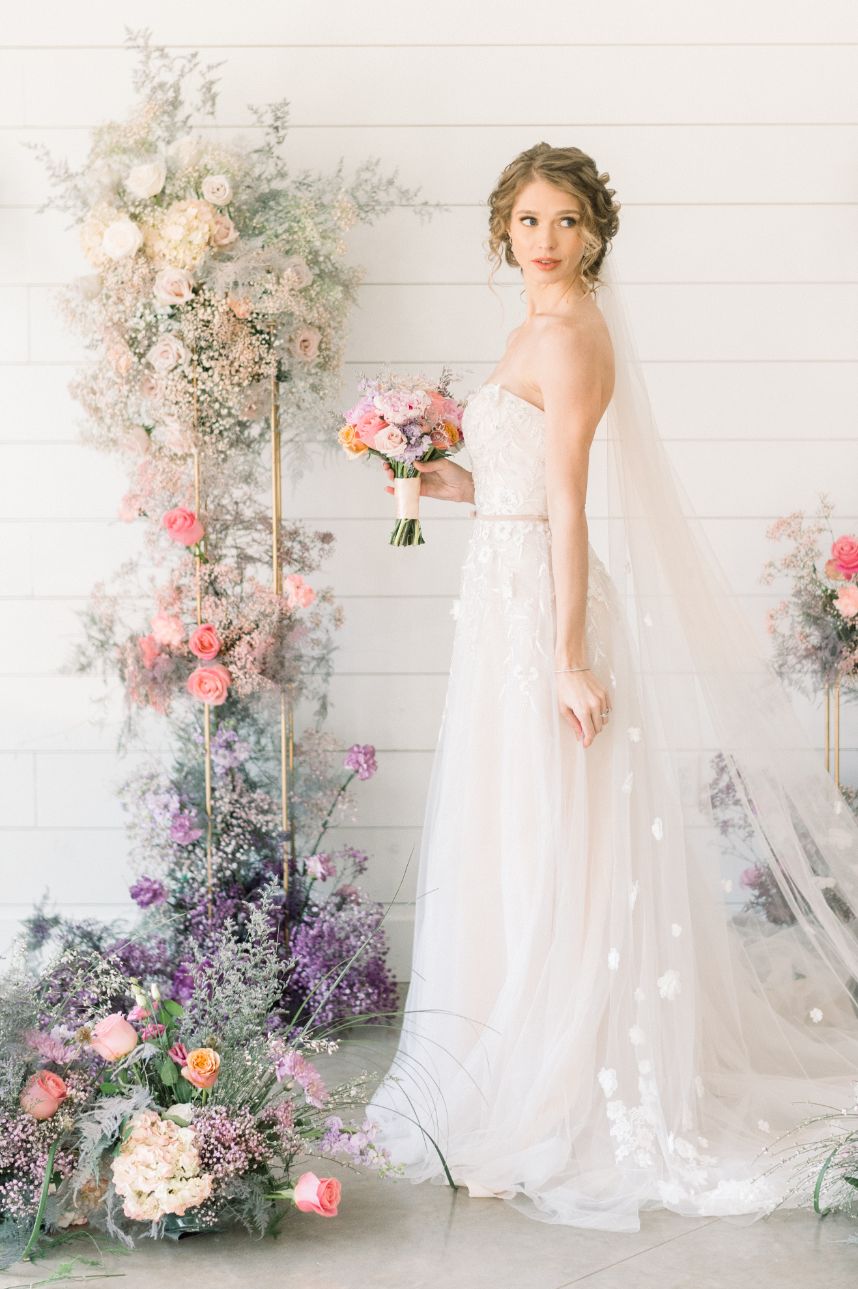 pastel floral install altar