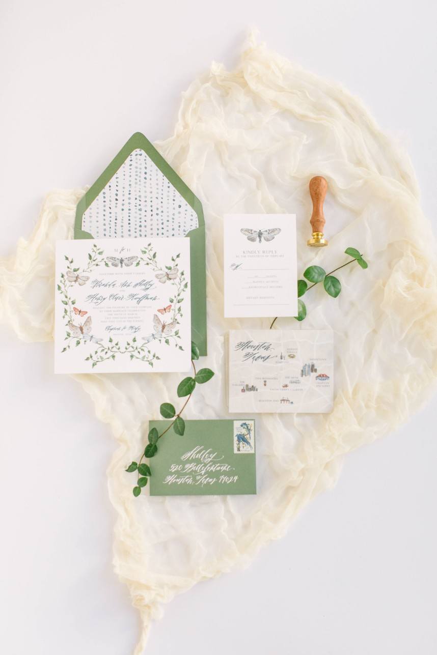 invitations by houston invitation designer half moon lettering