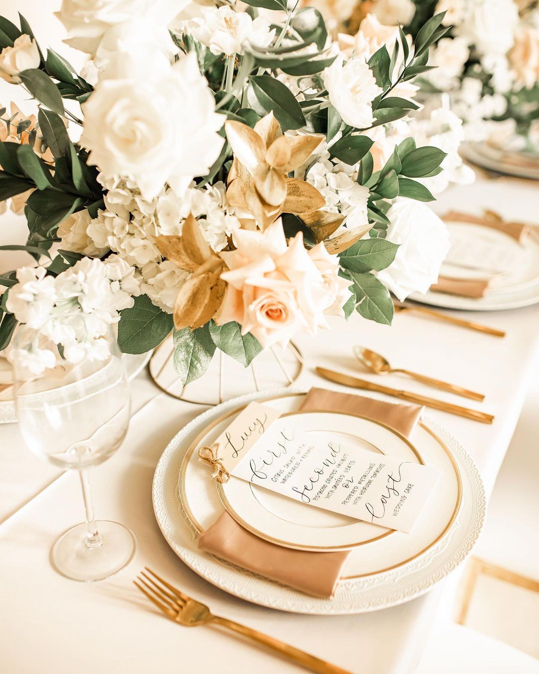 hand-lettered wedding menu by Steele Magnolia Calligraphy