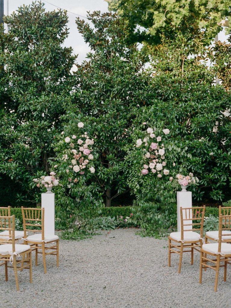 french country wedding vignette showing how guest count can affect wedding budget