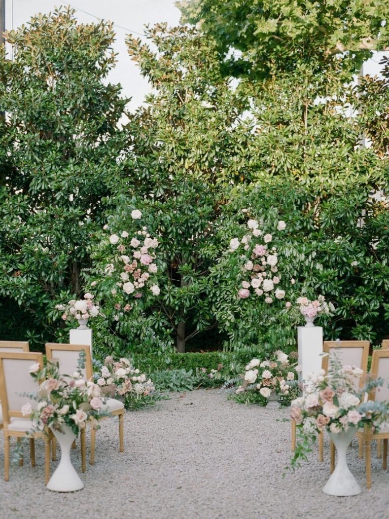 french country wedding vignette showing how guest count can affect wedding budget