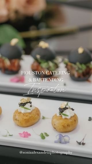 Gourmet appetizers topped with cream and garnish on elegant serving platter