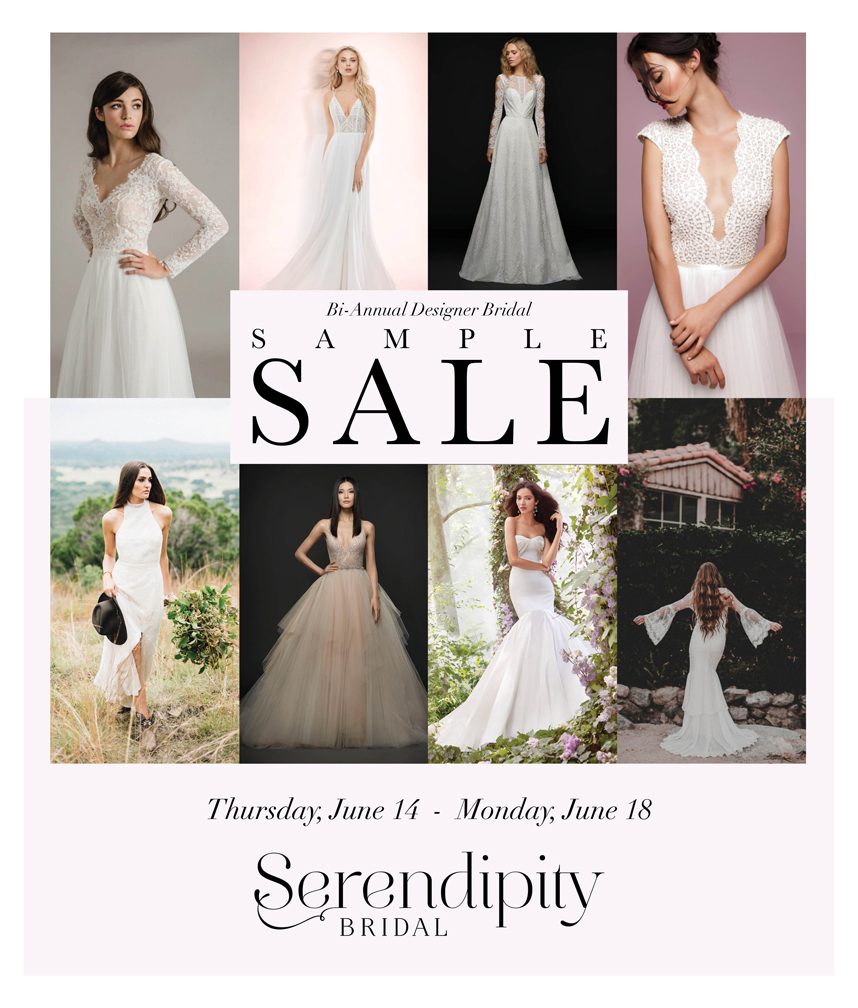 serendipity bridal bi-annual designer bridal sample sale