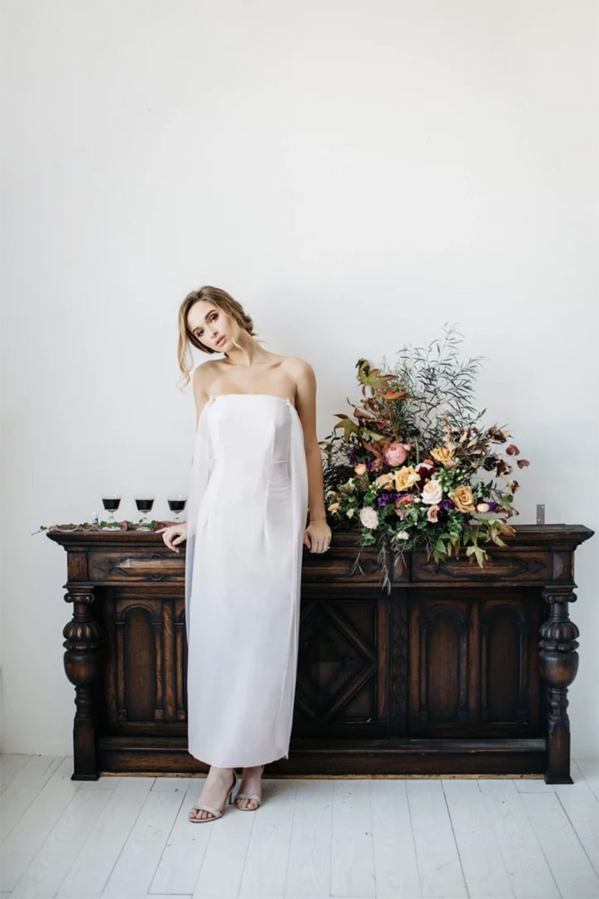 margaret collection cape dress