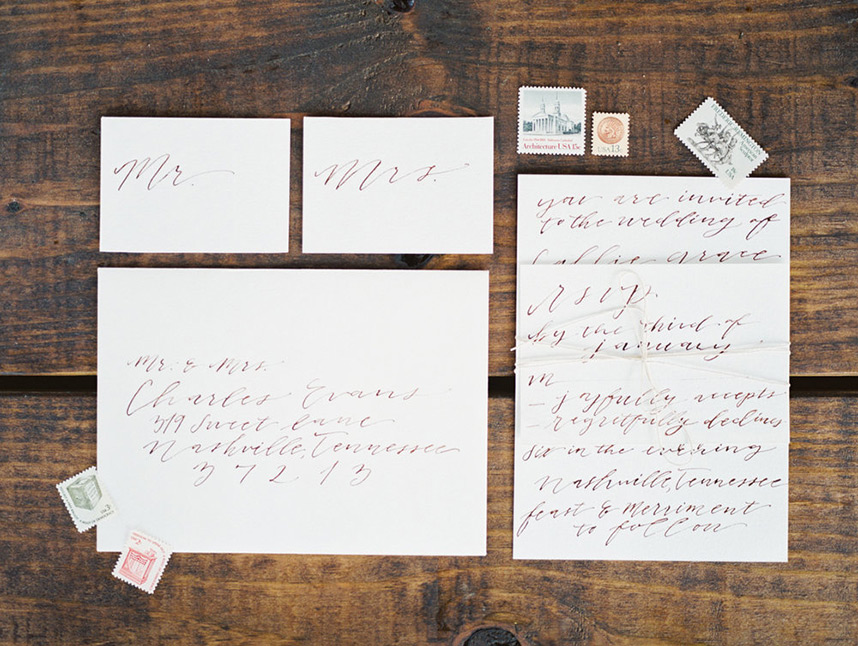 austin wedding calligraphy