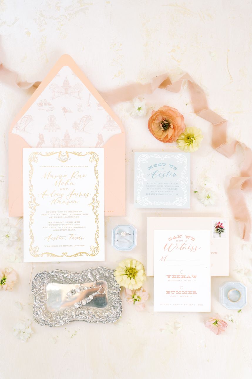 western horseshoe invitation suite