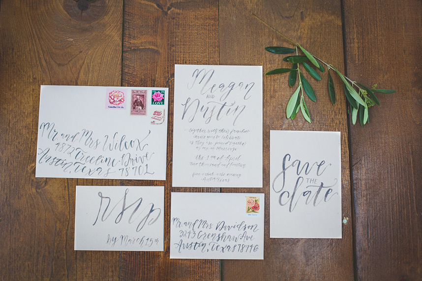 austin wedding calligraphy