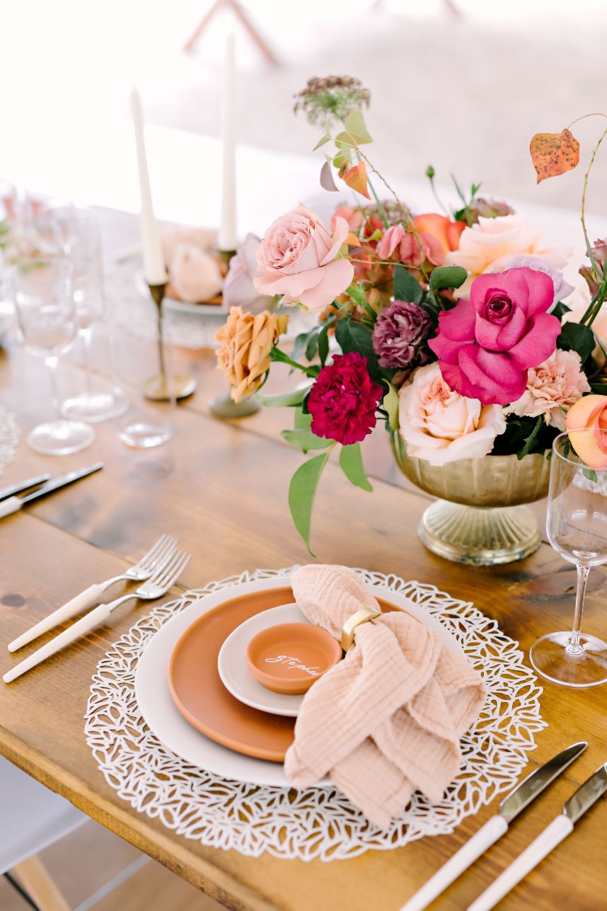 terracotta place setting