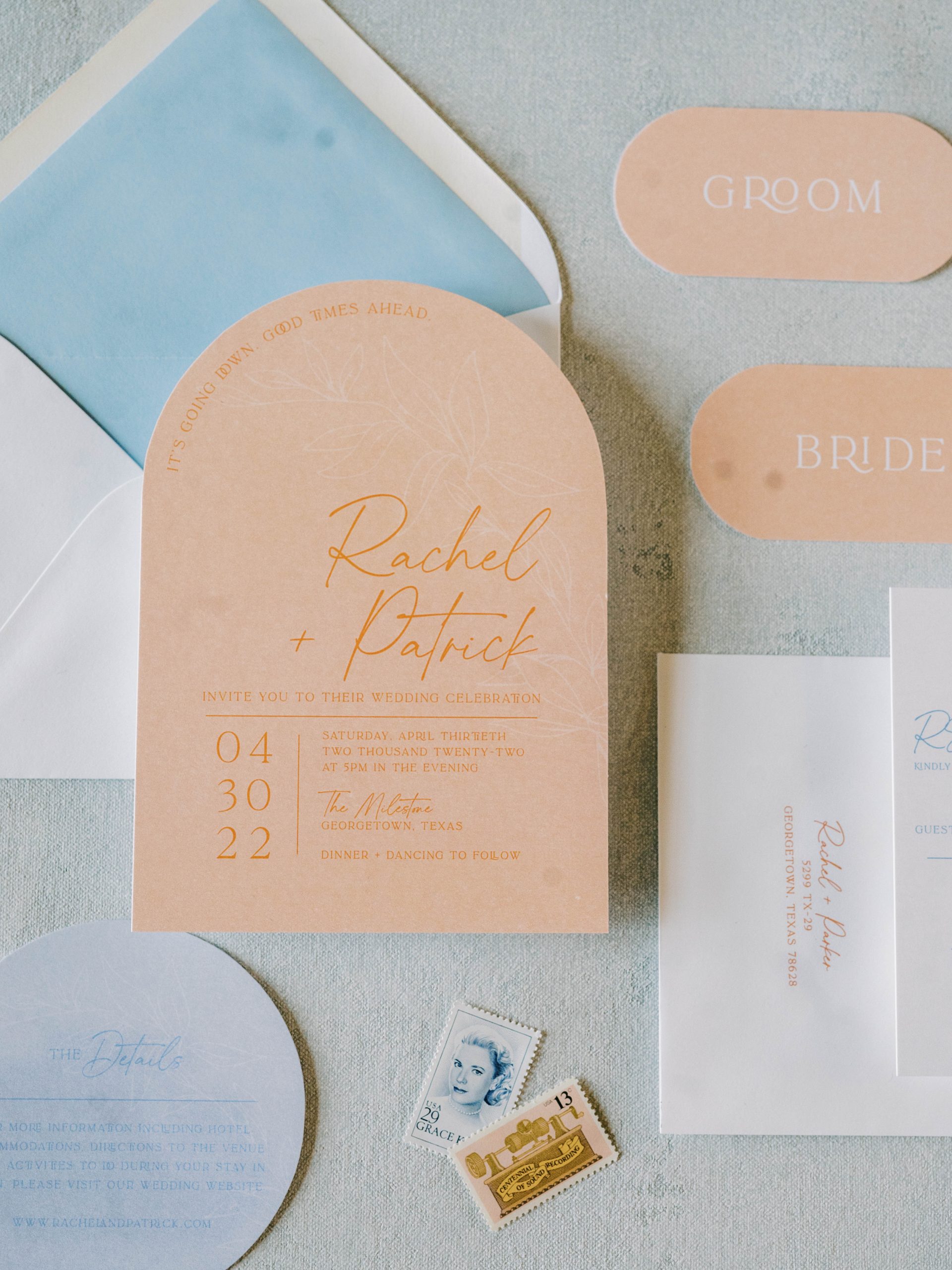 modern geometric wedding invitation