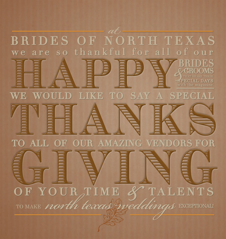 Happy Thanksgiving from Brides of North Texas