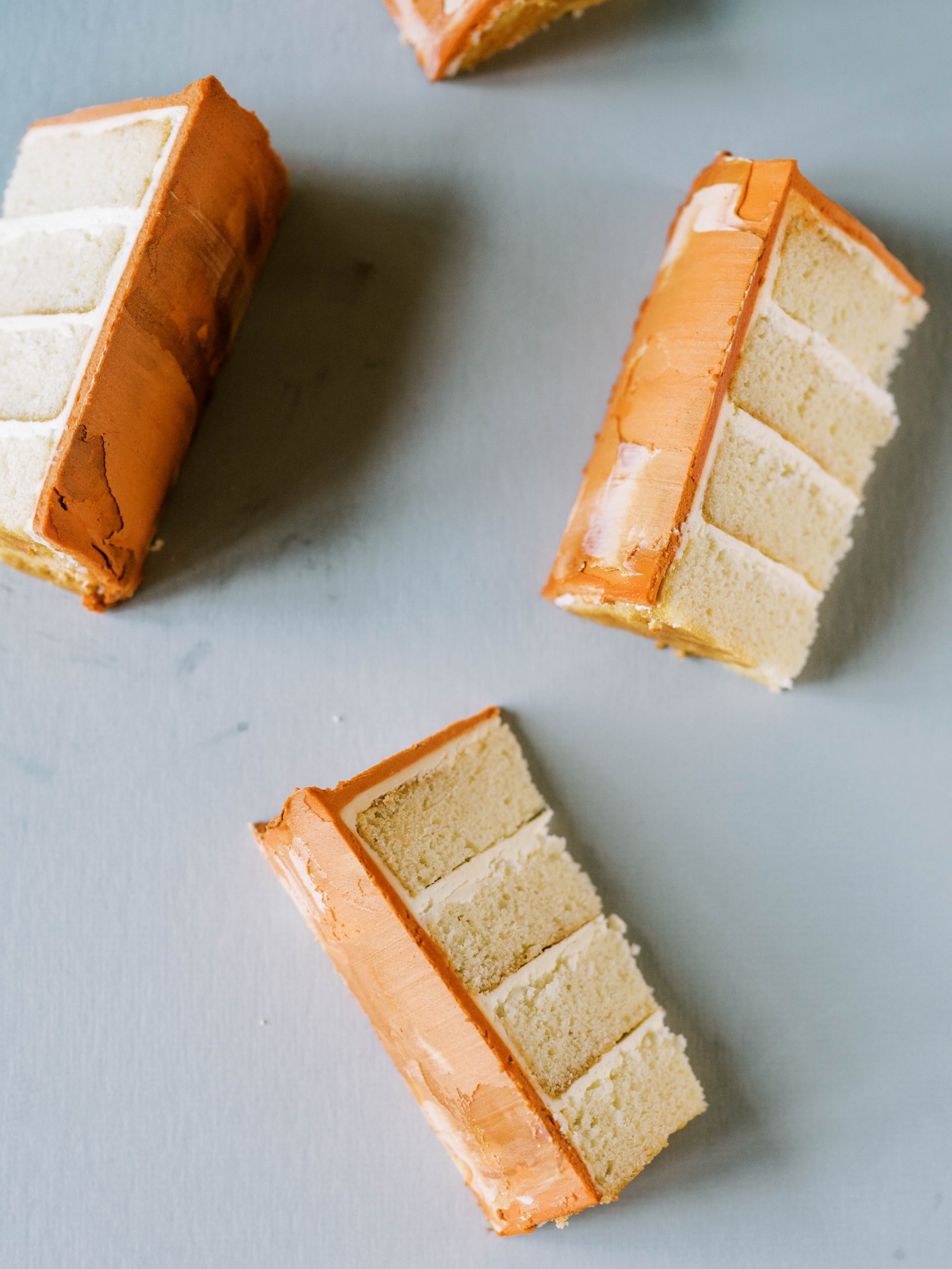 orange wedding cake slices