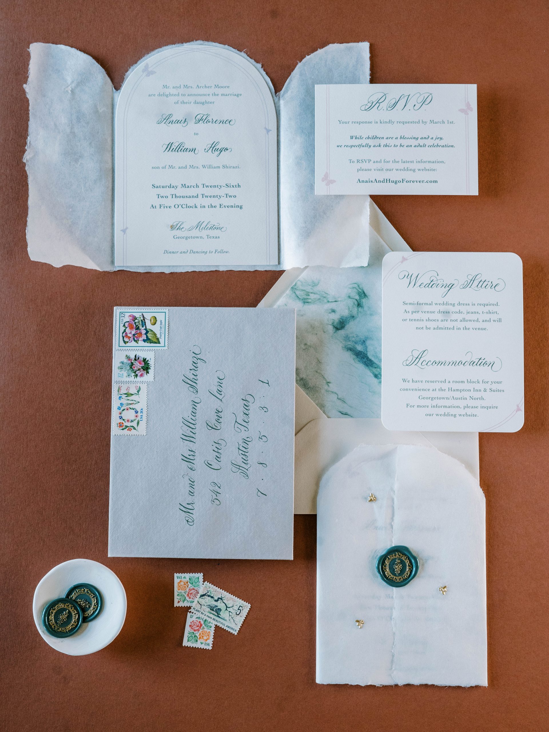 marble english garden invitation