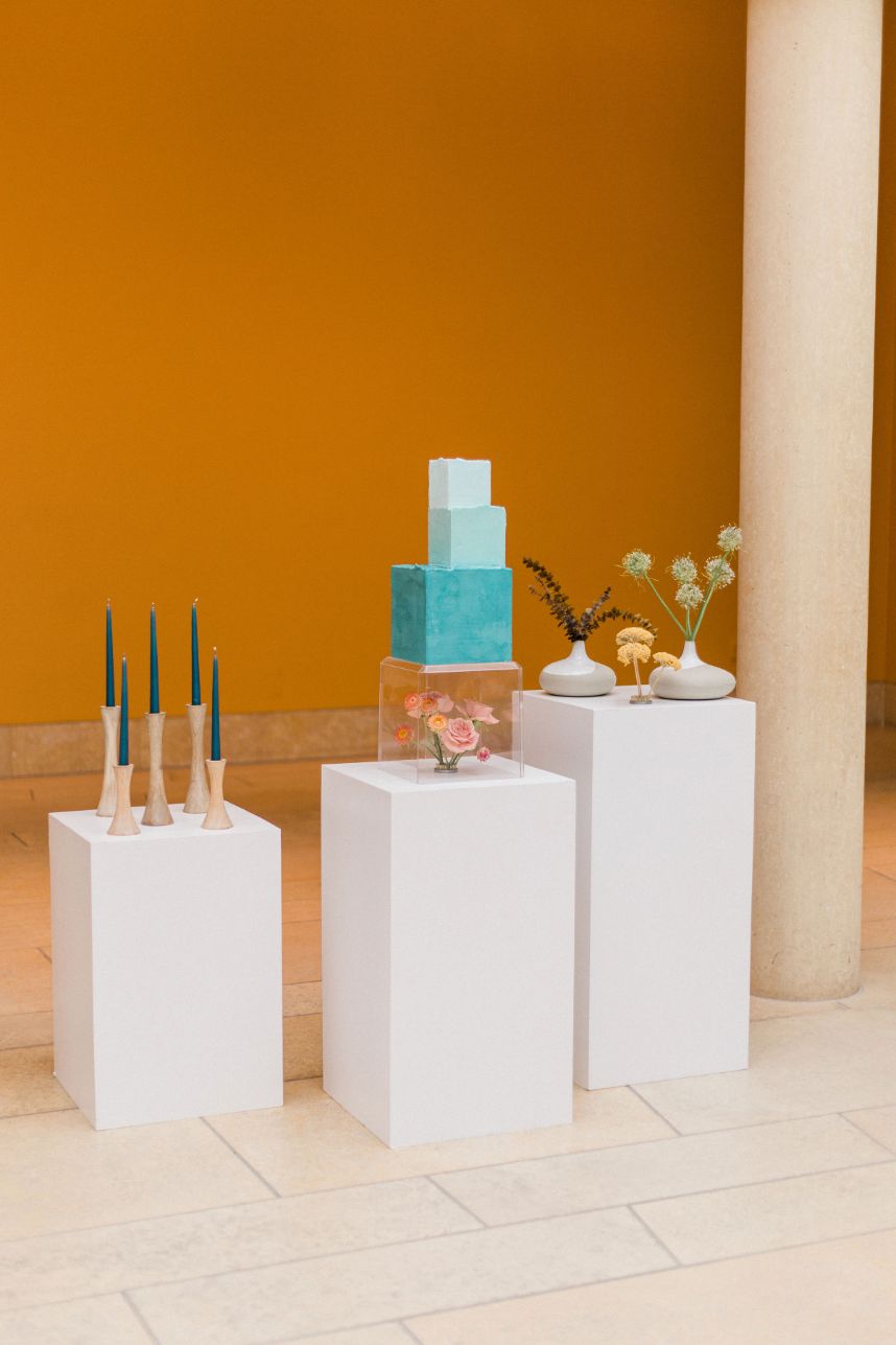 modern artful cake display