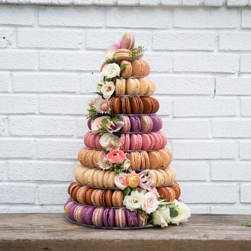 austin wedding cakes macaron tower from woops bakery