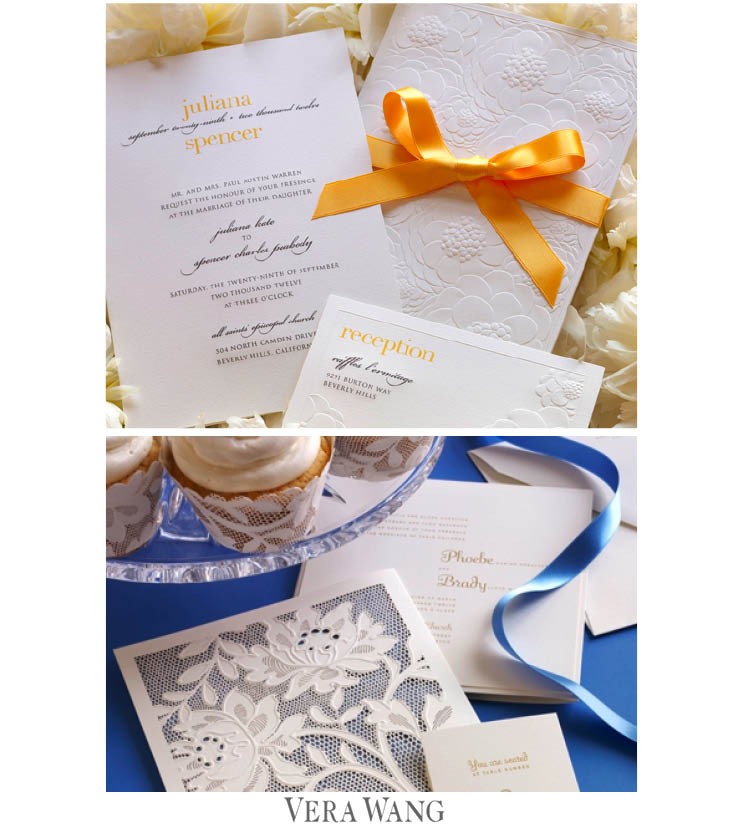 Vera Wang wedding invitations available at Needle in a Haystack and Write Selection in Dallas and Paper and Chocolate