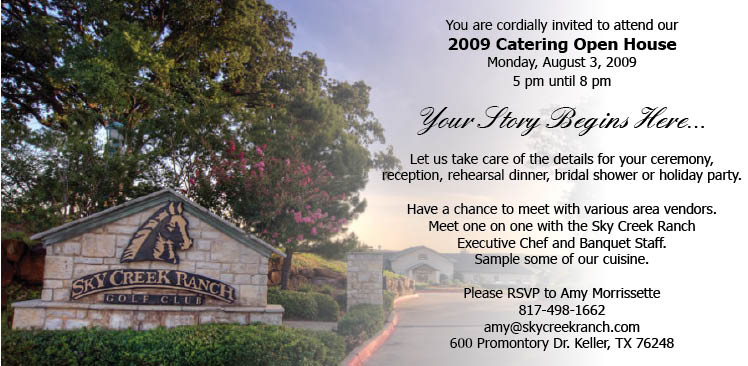 Sky Creek Ranch 2009 Catering Open House for Texas brides