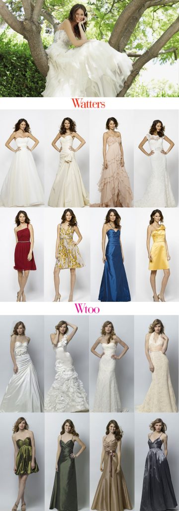 Texas wedding gowns by Watters and WTOO 