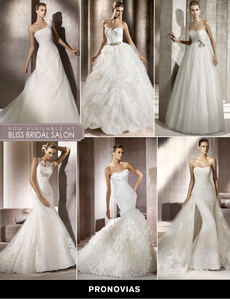 Pronovias wedding gowns at Bliss Bridal Salon in Fort Worth