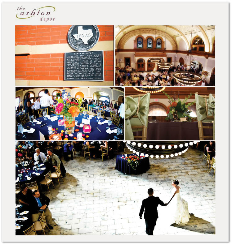 The historic Ashton Depot in Fort Worth, Texas is available to Texas weddings and receptions with catering services
