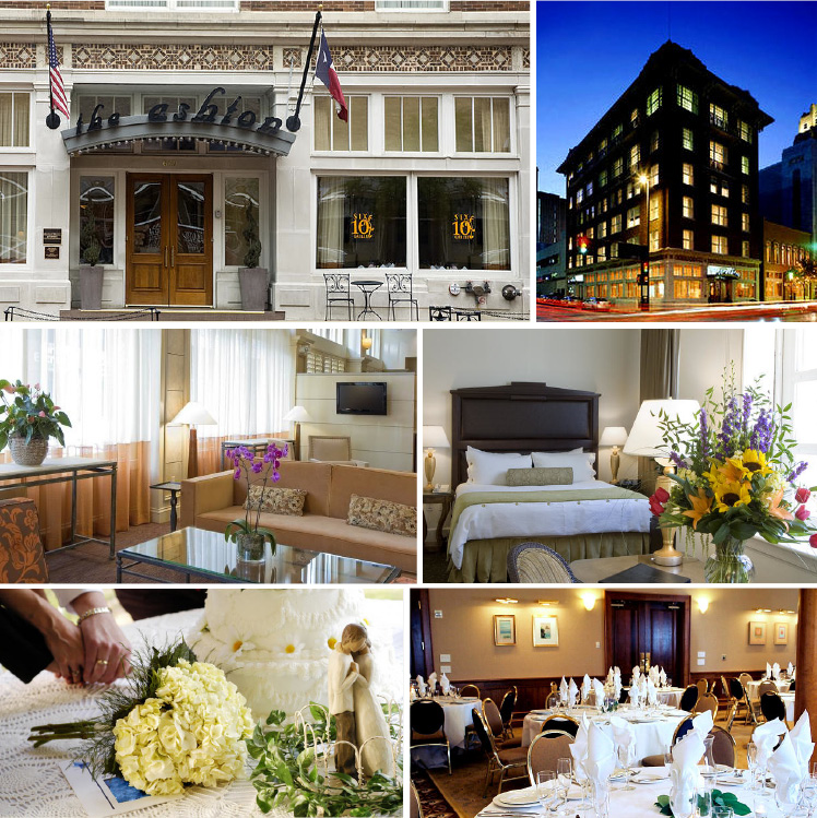 The Ashton Hotel for weddings, receptions, rehearsal dinners in downtown Forth Worth, Texas
