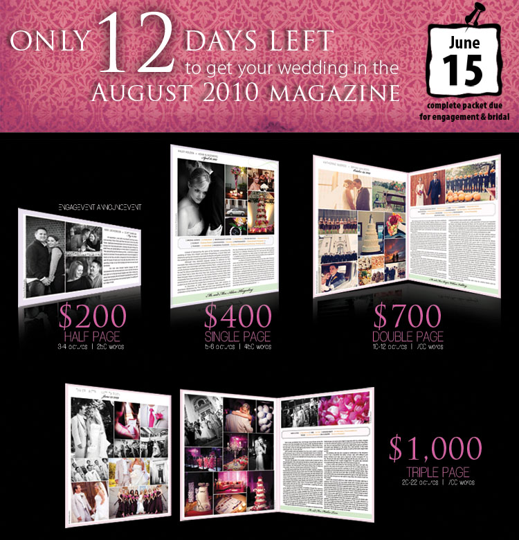 Announce your wedding or engagement in the August issue of Brides of North Texas