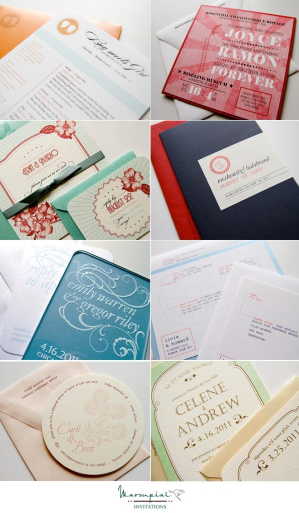 Marsupial wedding invitations from Needle in a Haystack and Stardust Celebrations