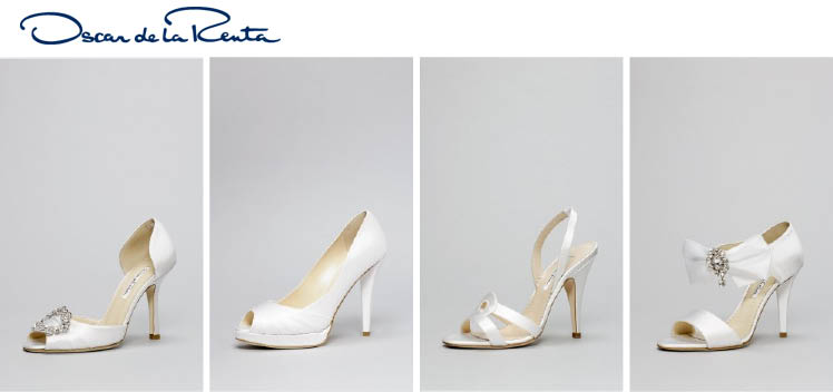 Oscar de la Renta wedding shoes available at Stanley Korshak and Warren Barron in Dallas and Neiman Marcus in Dallas and Fort Worth, Texas