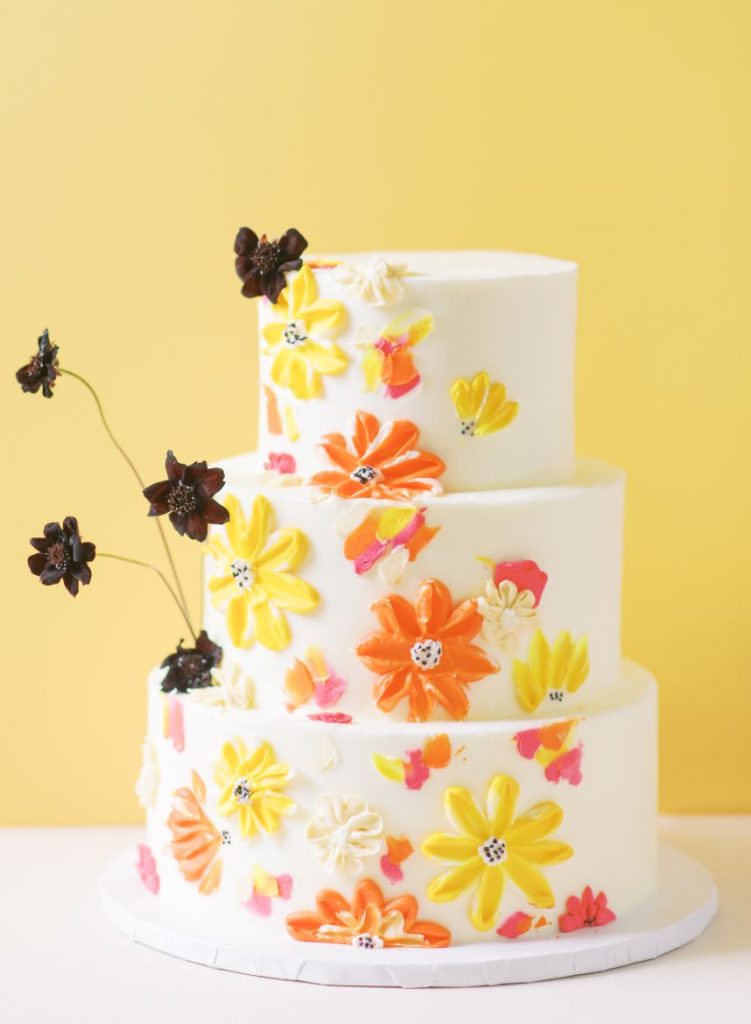 tart bakery orange yellow wedding cake