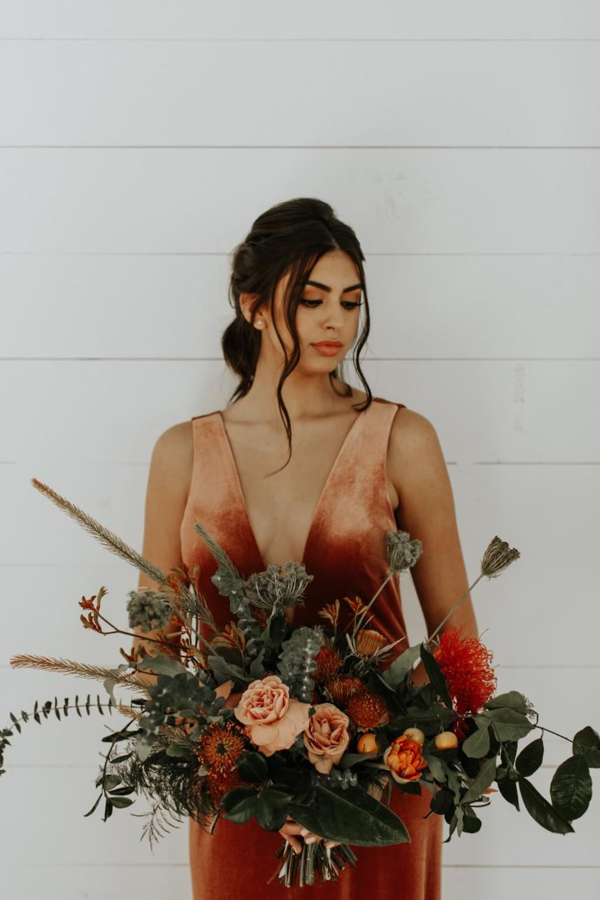 wedding details with fall tone