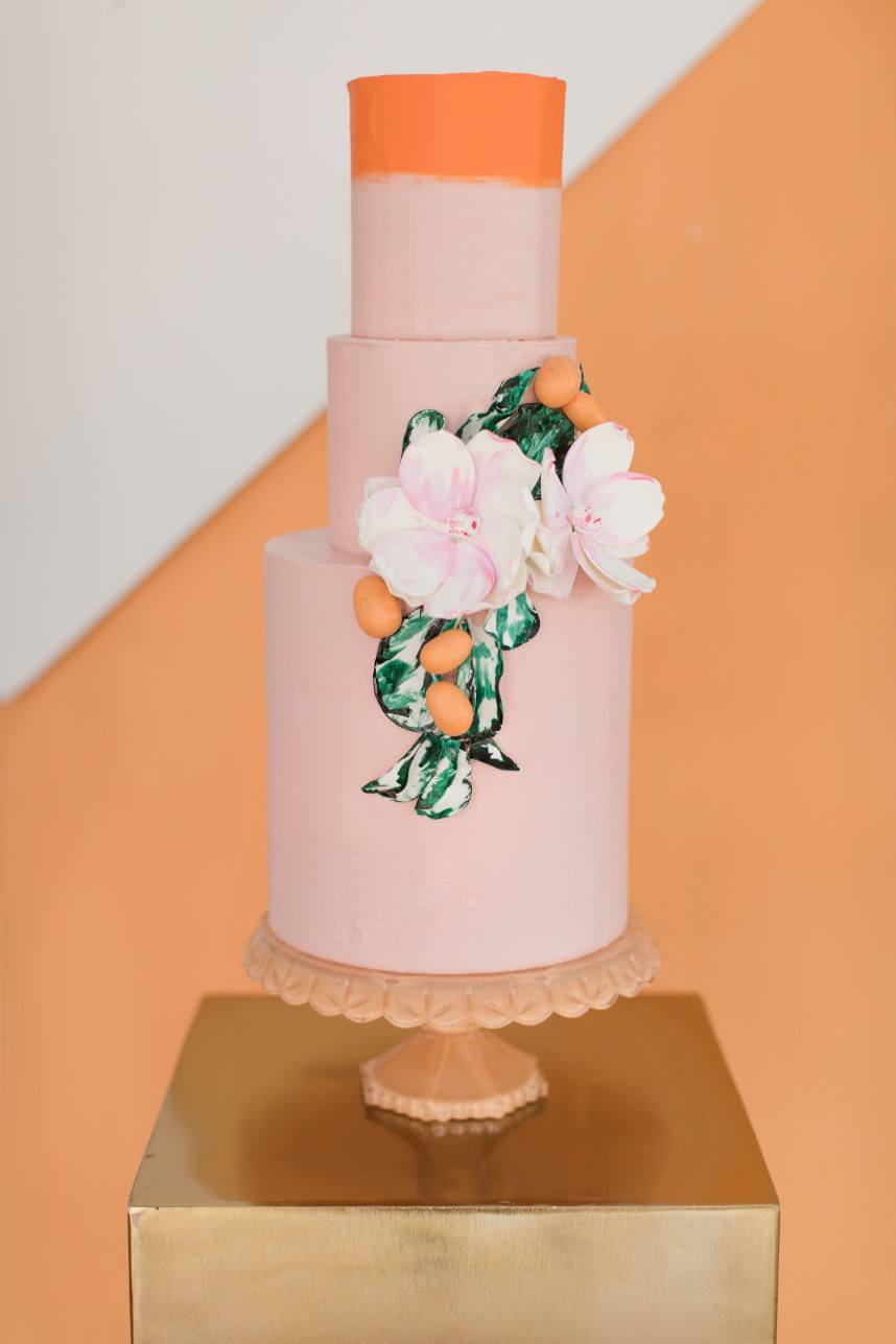 wedding details with springtime colors