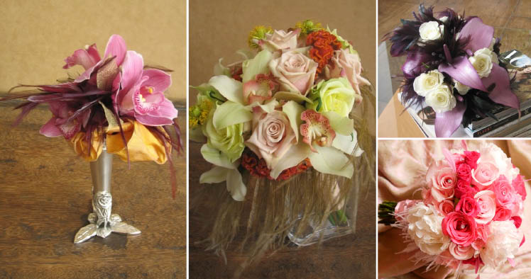 Spice up your bouquets with feathers available at Cocktails and Caviar and Urban Blossom in Dallas, Texas