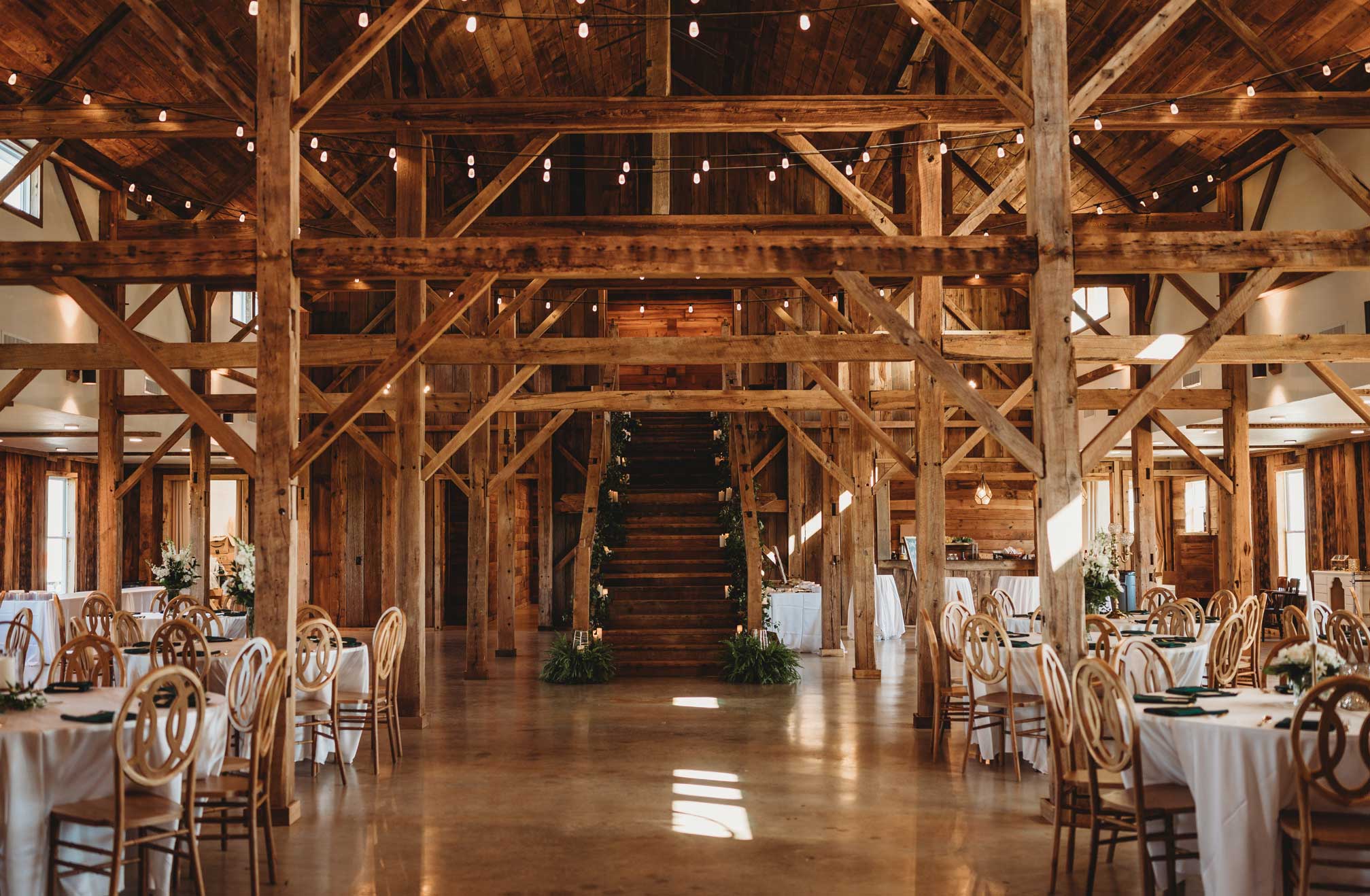 reception in barn
