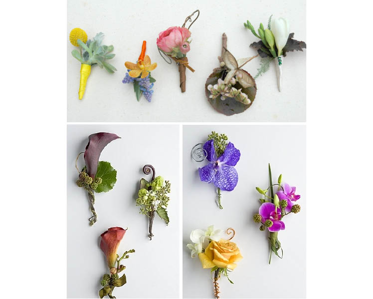 Unique boutonnieres by Branching Out Floral & Event Design and Freesia Dallas in Dallas, Texas