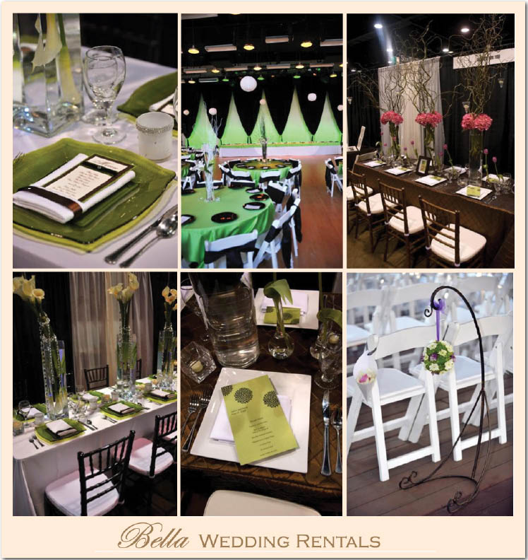 Bella Wedding Rentals is available for wedding and reception rentals and set up in Dallas/Fort Worth