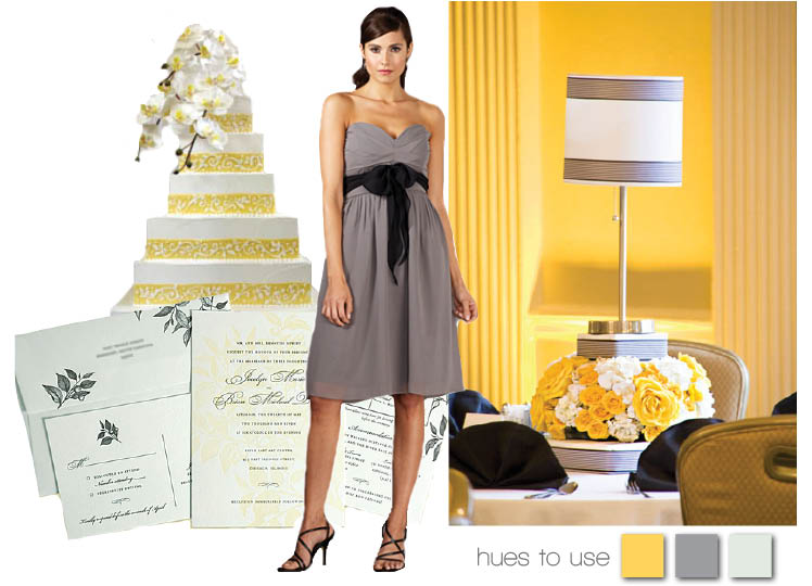 Yellow and grey wedding colors for Texas weddings