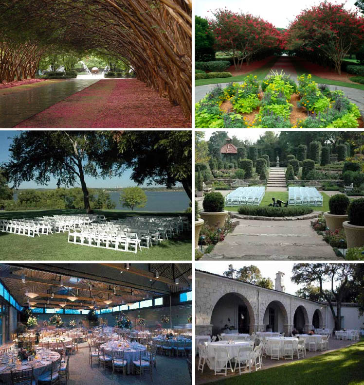 The Dallas Arboretum is available for Texas weddings and receptions with many breathtaking gardens to choose from