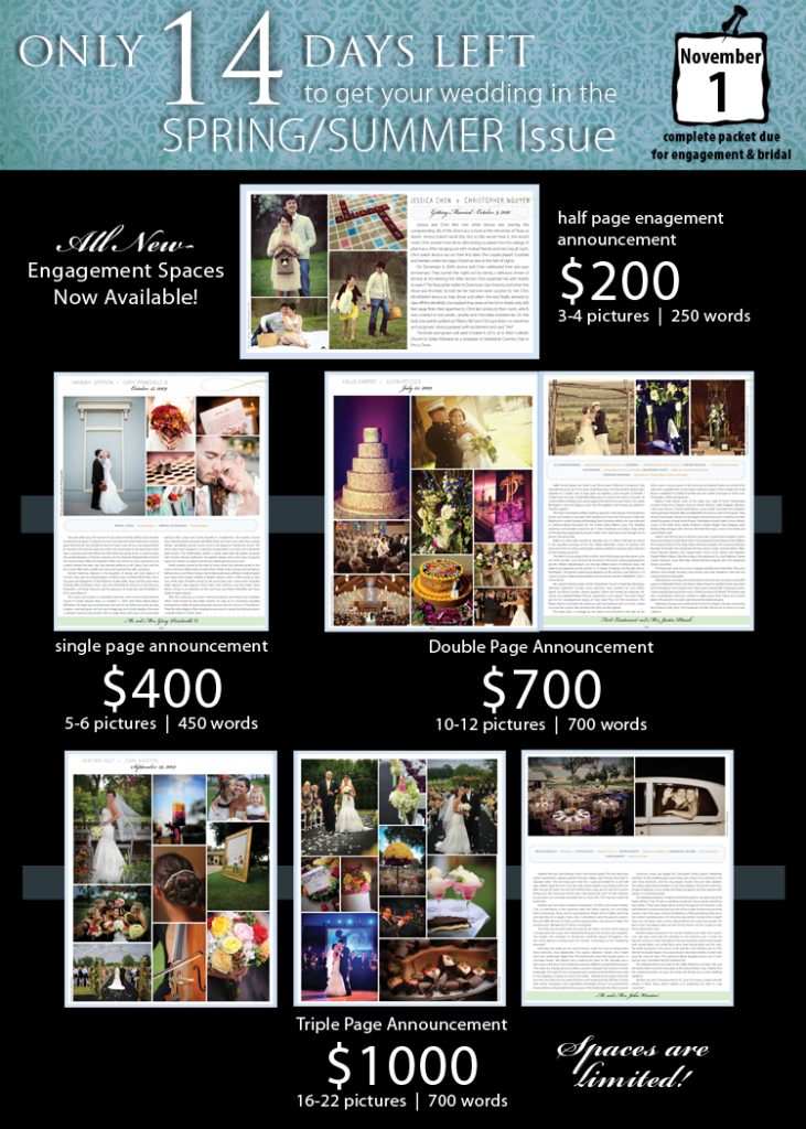 Announce your wedding or engagement in Brides of North Texas