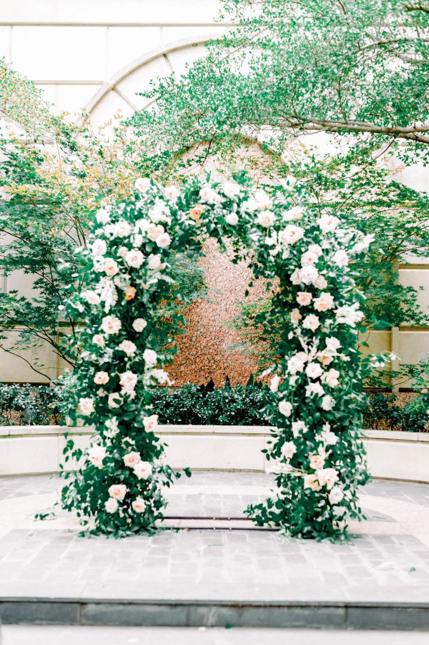 downtown wedding arch