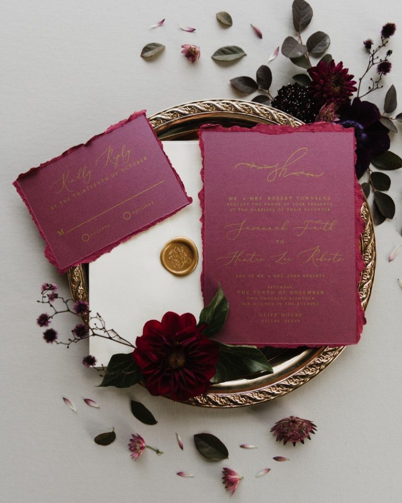 wedding details with fall tone