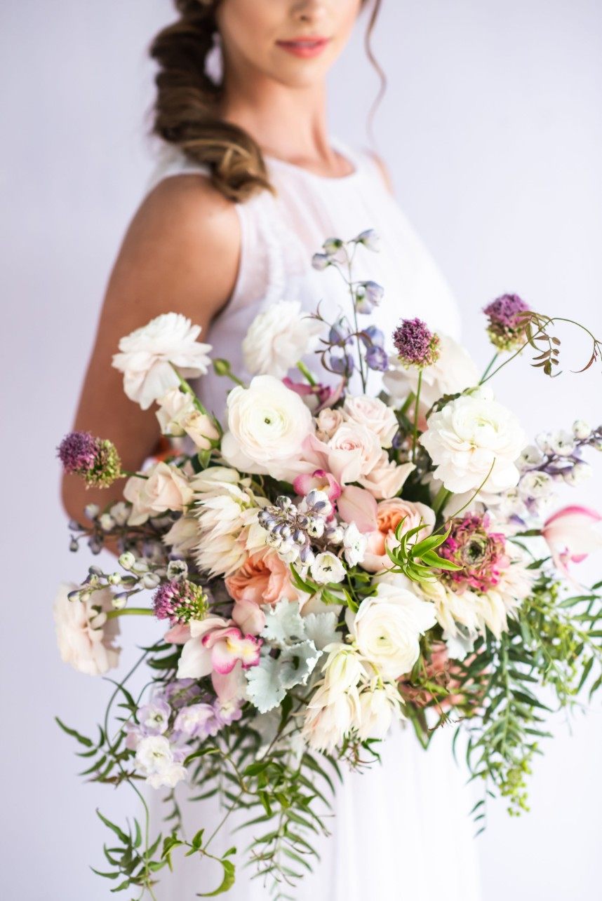 wedding details with springtime colors
