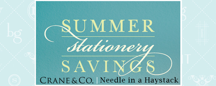 Needle and a Haystack and Crane and Co summer wedding invitations promotion Dallas Texas