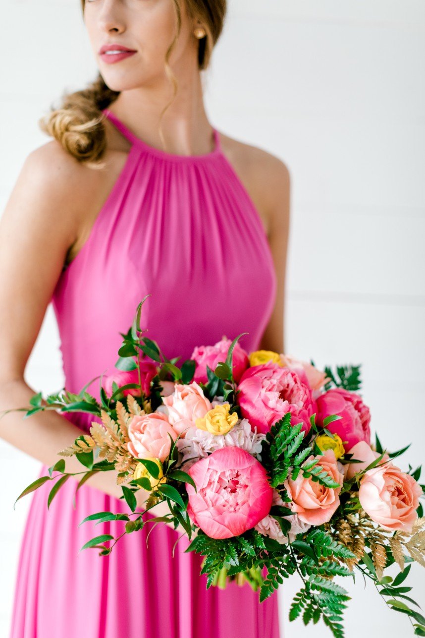 wedding details with springtime colors