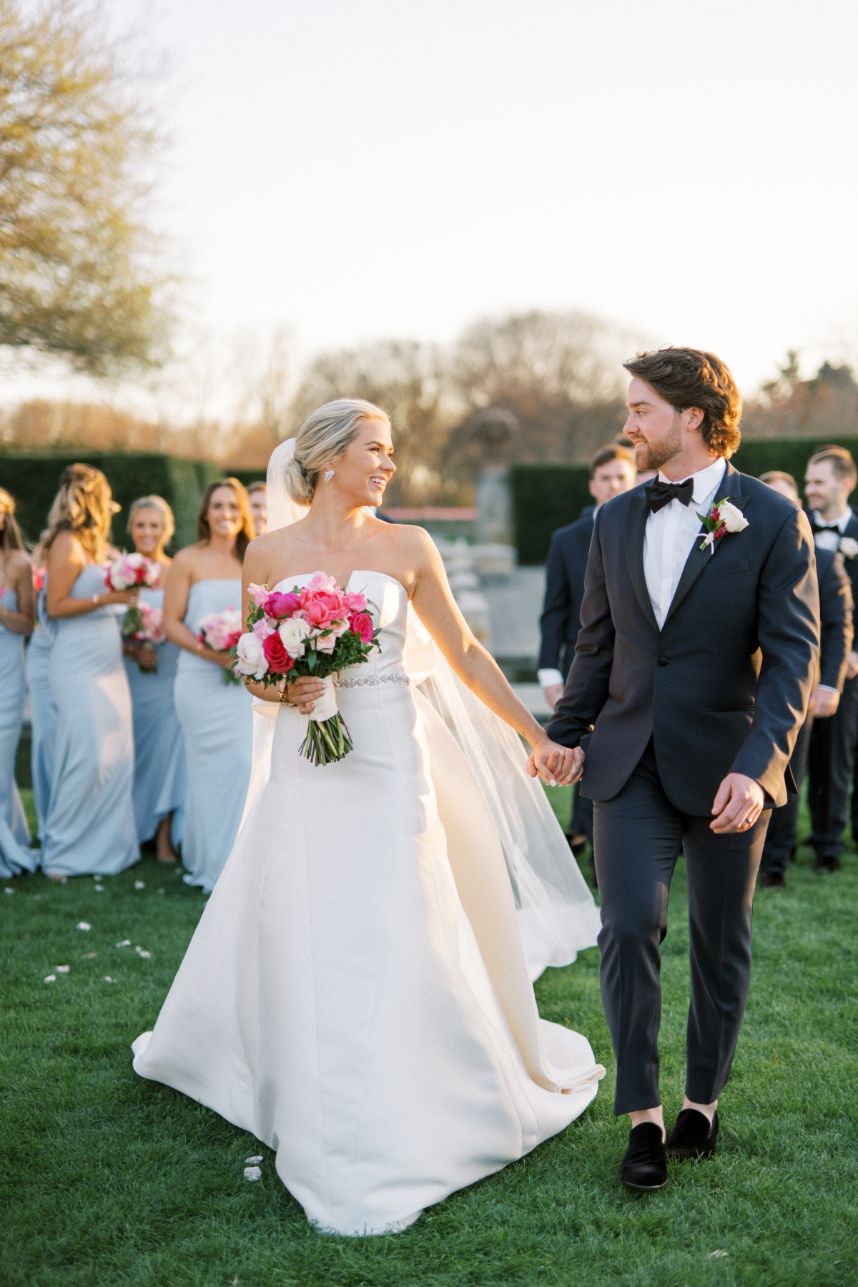 pink and baby blue wedding
