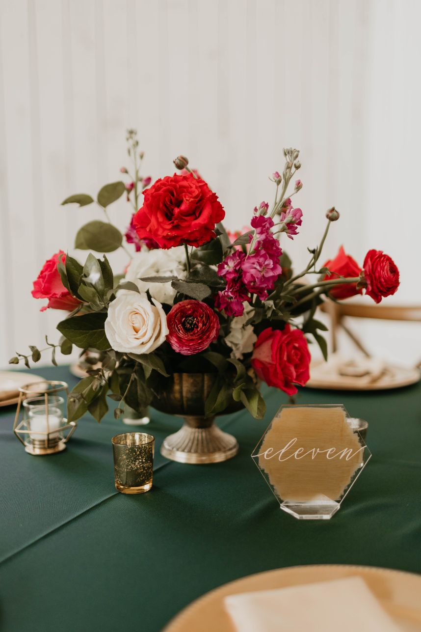 red rose centerpiece